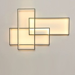 Lámpara de techo moderna y contemporánea de aluminio con pintura, lámpara de pared empotrada con regulador de intensidad remoto para sala de estar y dormitorio.