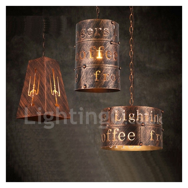 Lámpara colgante retro vintage de 1 luz para cafetería o casa.
