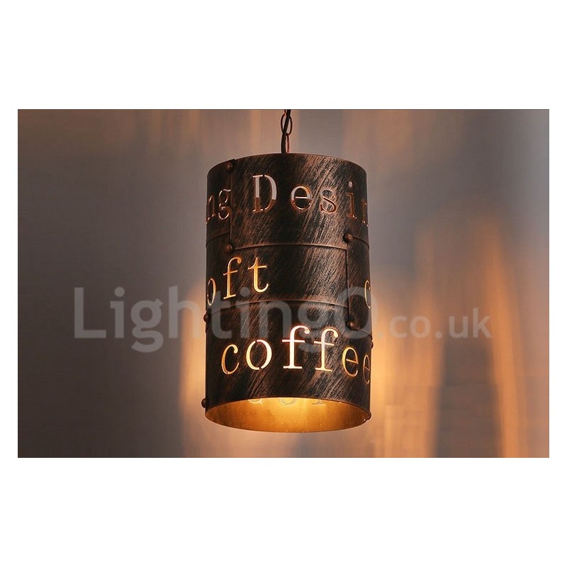 Lámpara colgante retro vintage de 1 luz para cafetería o casa.
