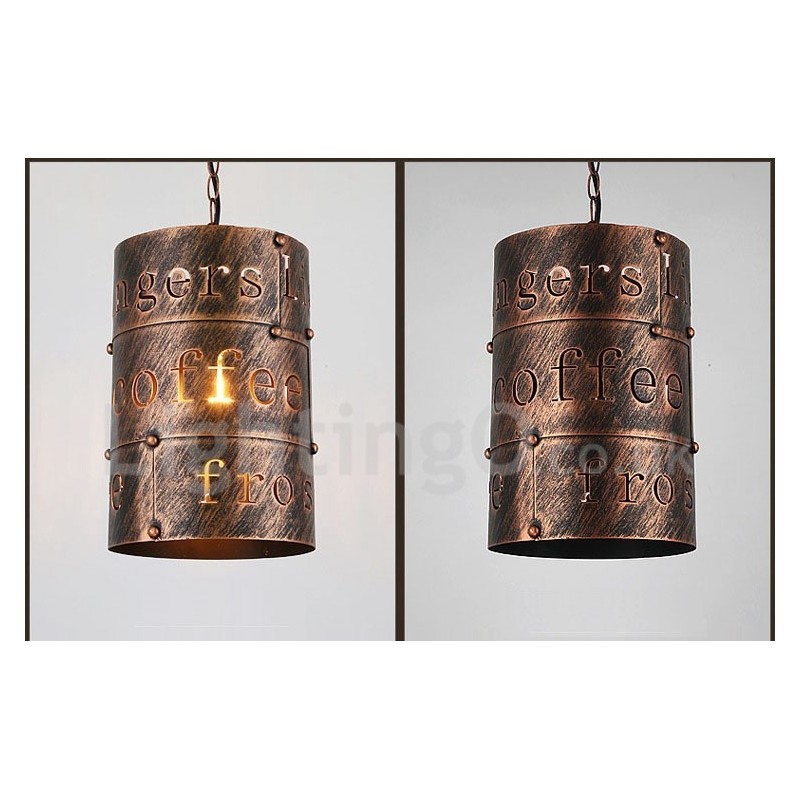 Lámpara colgante retro vintage de 1 luz para cafetería o casa.