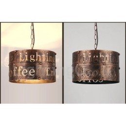 Lámpara colgante retro vintage de 1 luz para cafetería o casa.