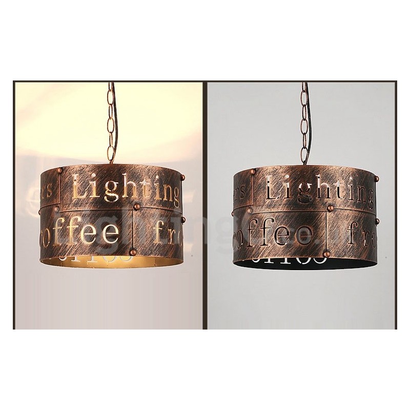 Lámpara colgante retro vintage de 1 luz para cafetería o casa.