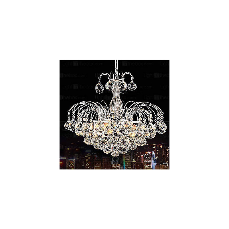 Lámpara colgante de lujo moderna de cristal de 3 luces