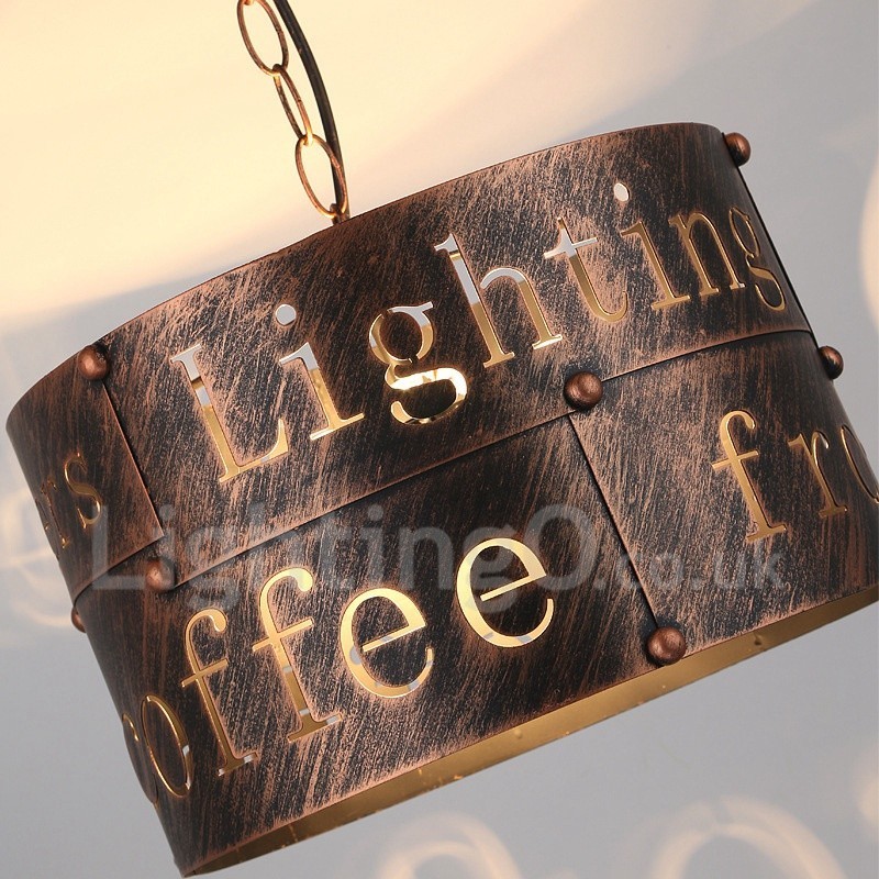 Lámpara colgante retro vintage de 1 luz para cafetería o casa.