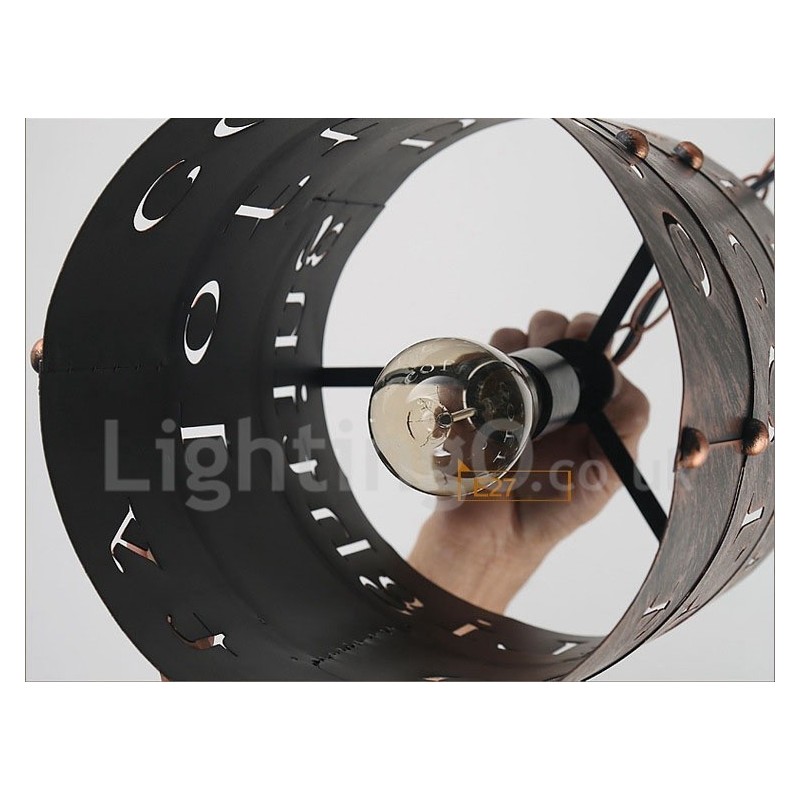 Lámpara colgante retro vintage de 1 luz para cafetería o casa.