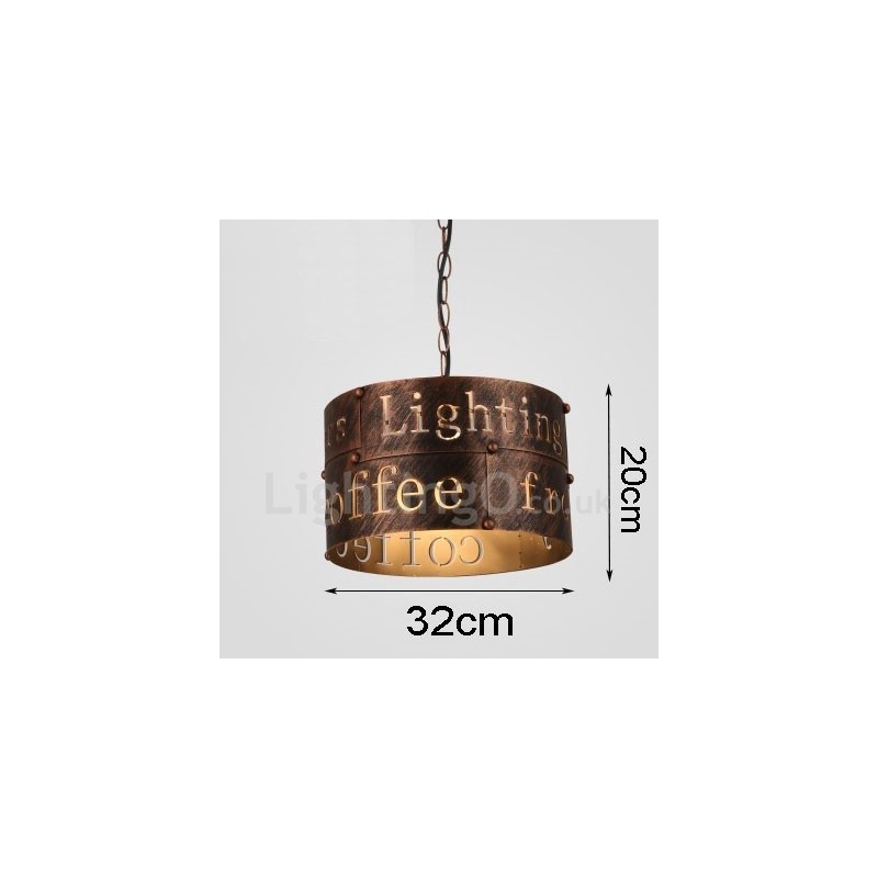 Lámpara colgante retro vintage de 1 luz para cafetería o casa.
