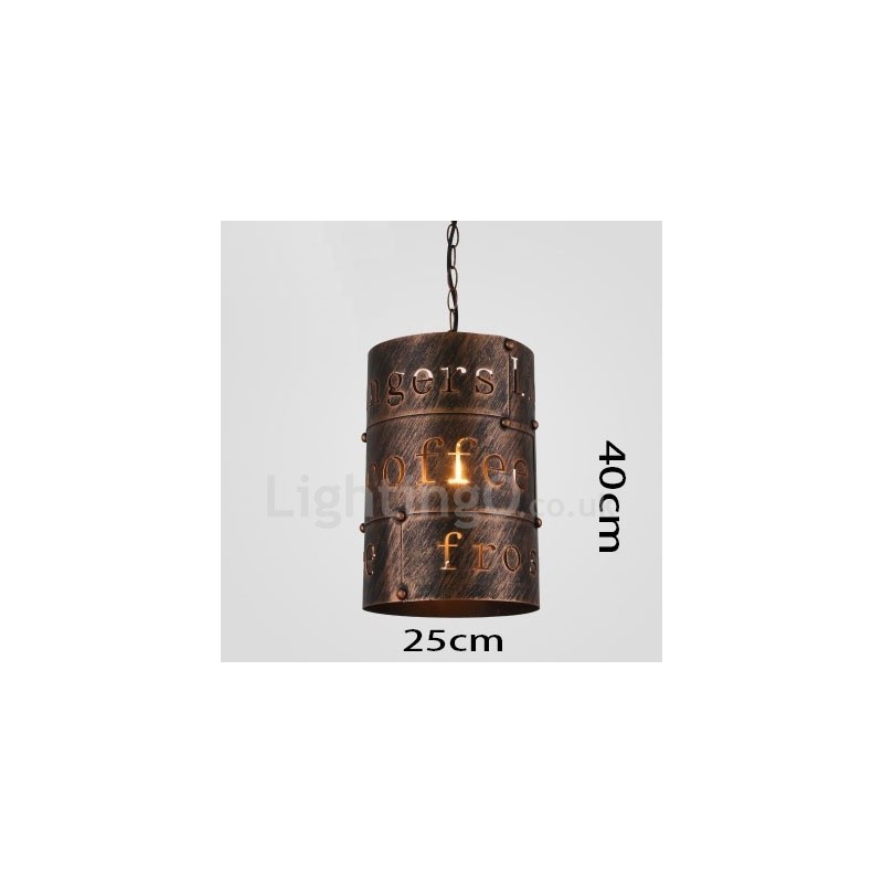 Lámpara colgante retro vintage de 1 luz para cafetería o casa.