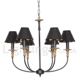 Lámpara de araña rústica retro contemporánea de 6 luces