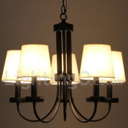 Lámpara de araña contemporánea retro de 5 luces estilo vela negra