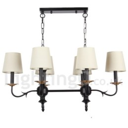 Lámpara de araña rústica retro de 6 luces estilo vela negra