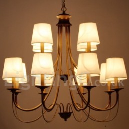Lámpara de araña de 12 luces estilo rústico mediterráneo, moderna y contemporánea, estilo vela