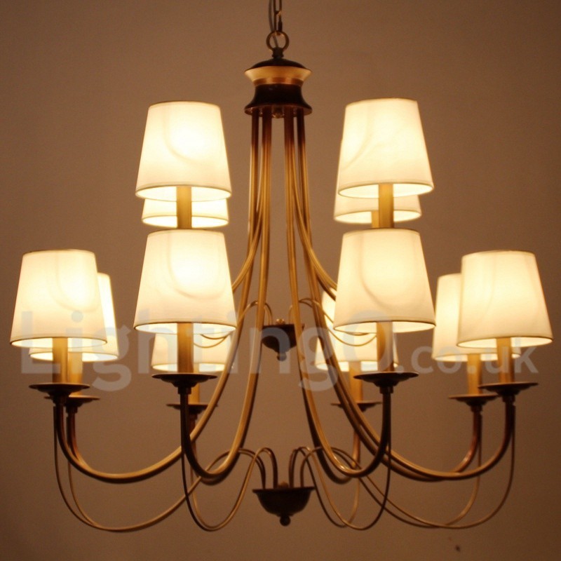 Lámpara de araña de 12 luces estilo rústico mediterráneo, moderna y contemporánea, estilo vela