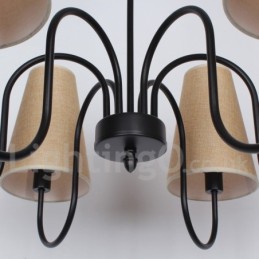 Lámpara de araña estilo vela retro contemporáneo de 6 luces