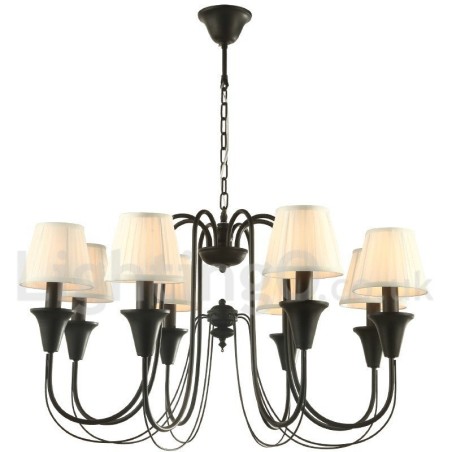 Lámpara de araña estilo vela retro negra de 8 luces Lámpara de araña estilo vela retro negra de 8 luces