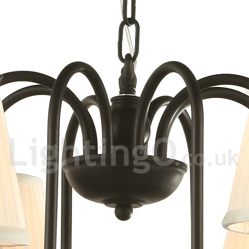 Lámpara de araña estilo vela retro negra de 8 luces