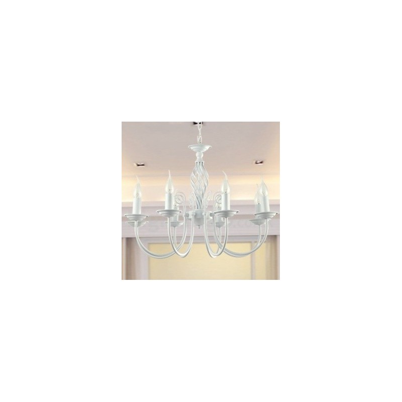 Lámpara de araña contemporánea estilo retro blanco de 8 luces