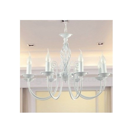 Lámpara de araña contemporánea estilo retro blanco de 8 luces Lámpara de araña contemporánea estilo retro blanco de 8 luces