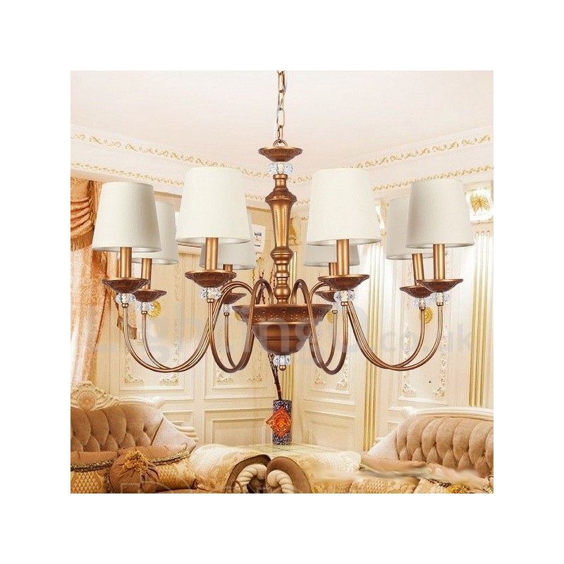 Lámpara de araña estilo vela retro de 8 luces