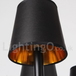 Lámpara de araña estilo vela retro negra de 8 luces