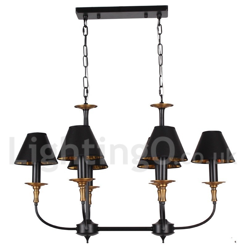 Lámpara de araña estilo vela retro contemporáneo de 6 luces