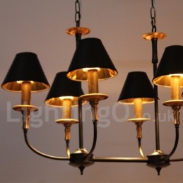 Lámpara de araña estilo vela retro contemporáneo de 6 luces
