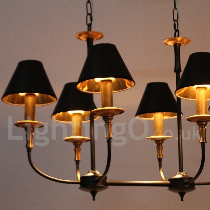 Lámpara de araña estilo vela retro contemporáneo de 6 luces