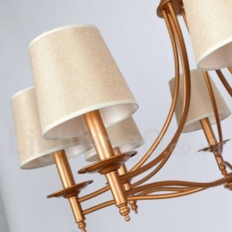 Lámpara de araña rústica estilo mediterráneo retro de 8 luces