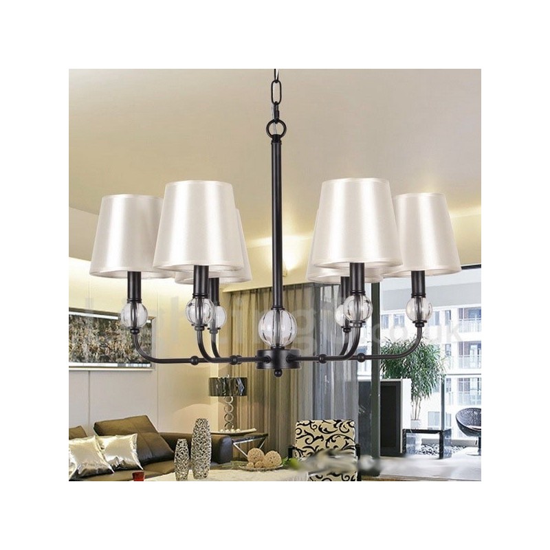Lámpara de araña rústica retro contemporánea de 6 luces