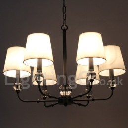 Lámpara de araña rústica retro contemporánea de 6 luces