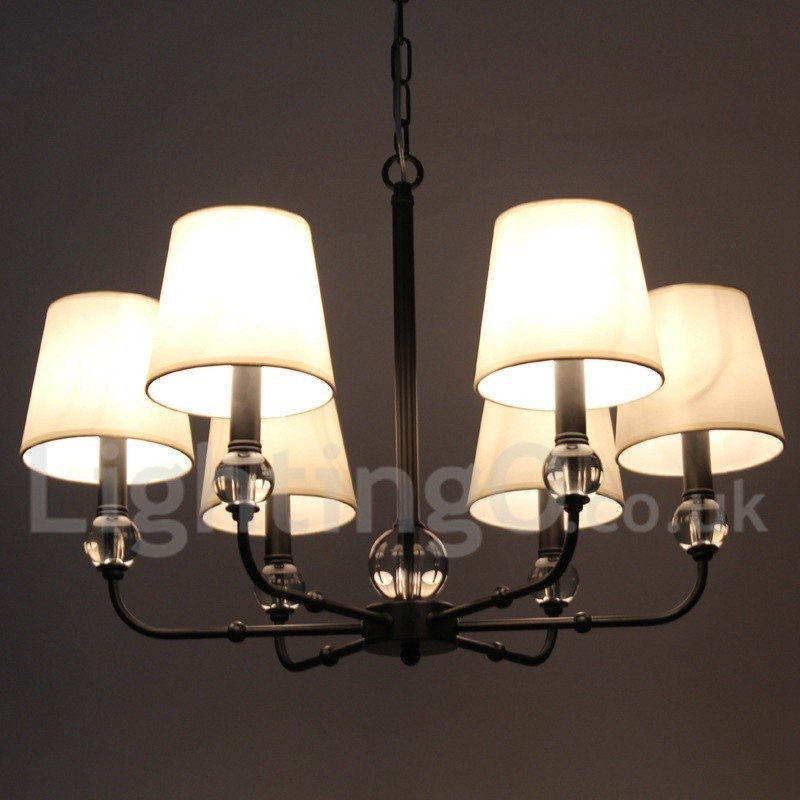 Lámpara de araña rústica retro contemporánea de 6 luces