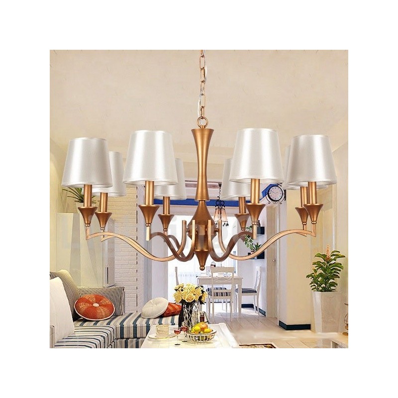 Lámpara de araña estilo vela de 8 luces