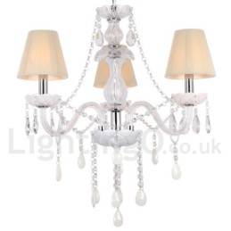 Lámpara de araña estilo vela de cristal K9 blanco de 3 luces