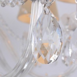 Lámpara de araña estilo vela de cristal K9 blanco de 3 luces