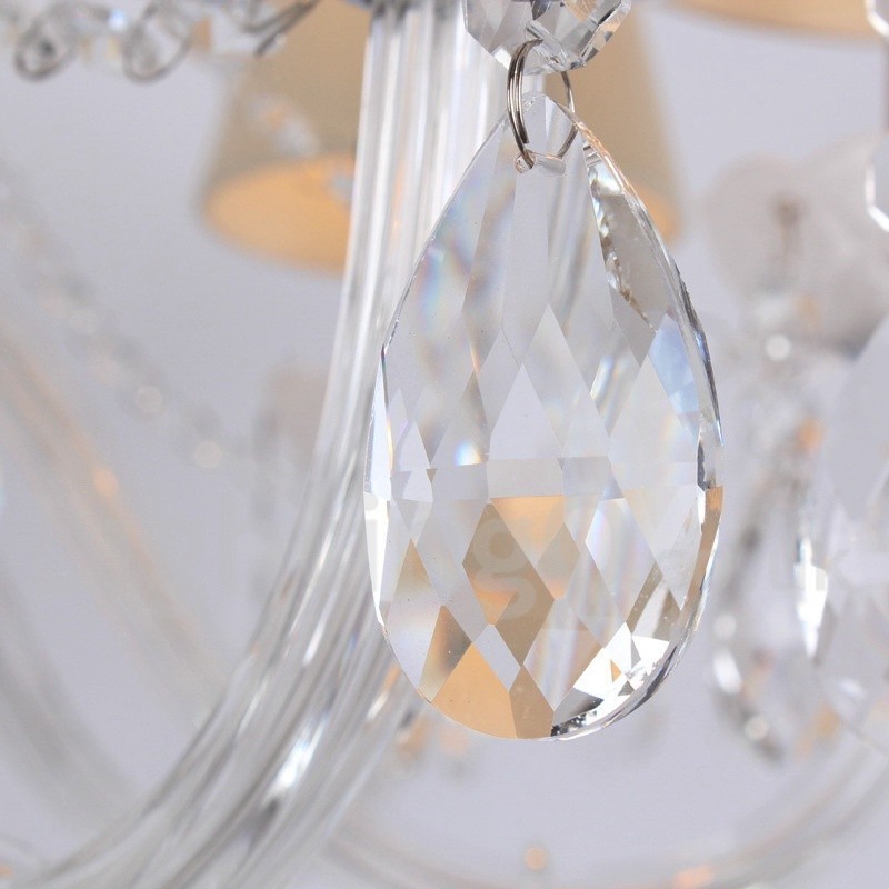 Lámpara de araña estilo vela de cristal K9 blanco de 8 luces
