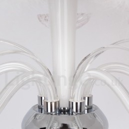 Lámpara de araña contemporánea de cristal K9 de 6 luces blancas estilo vela