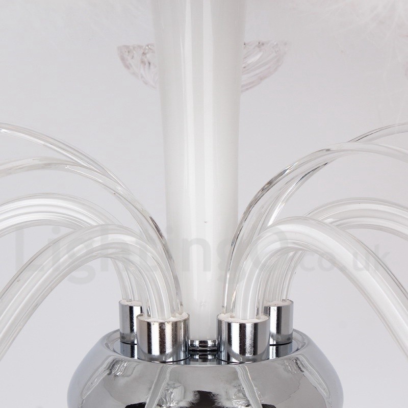 Lámpara de araña contemporánea de cristal K9 de 6 luces blancas estilo vela