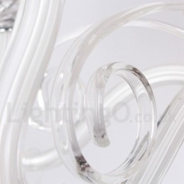 Lámpara de araña contemporánea de cristal K9 de 6 luces blancas estilo vela