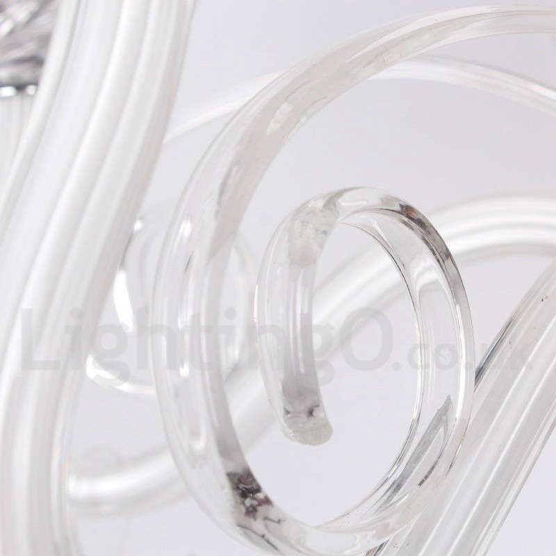 Lámpara de araña contemporánea de cristal K9 de 6 luces blancas estilo vela