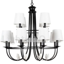 Lámpara de araña de 12 luces estilo mediterráneo, estilo rústico contemporáneo, estilo vela, color negro retro
