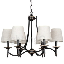 Lámpara de araña contemporánea de 6 luces, estilo rústico retro negro