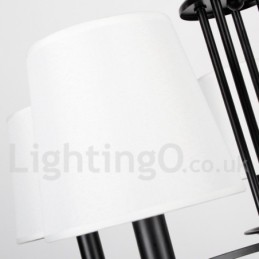 Lámpara de araña de 8 luces estilo mediterráneo, estilo rústico contemporáneo, estilo vela, color negro retro