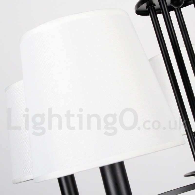 Lámpara de araña de 8 luces estilo mediterráneo, estilo rústico contemporáneo, estilo vela, color negro retro