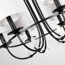 Lámpara de araña de 8 luces estilo mediterráneo, estilo rústico contemporáneo, estilo vela, color negro retro