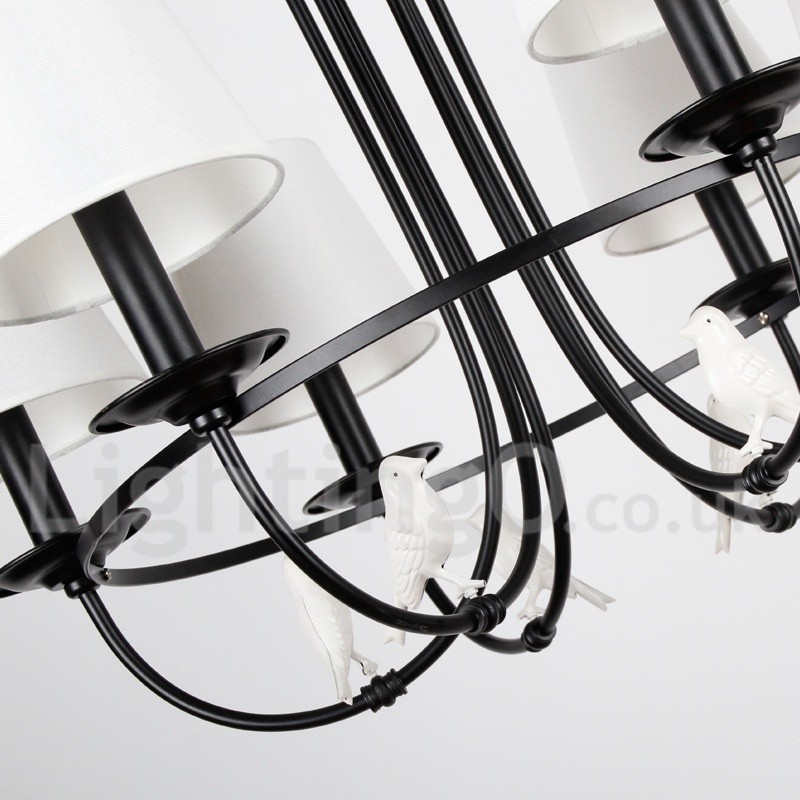Lámpara de araña de 8 luces estilo mediterráneo, estilo rústico contemporáneo, estilo vela, color negro retro