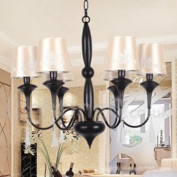 Lámpara de araña estilo vela de 6 luces estilo mediterráneo