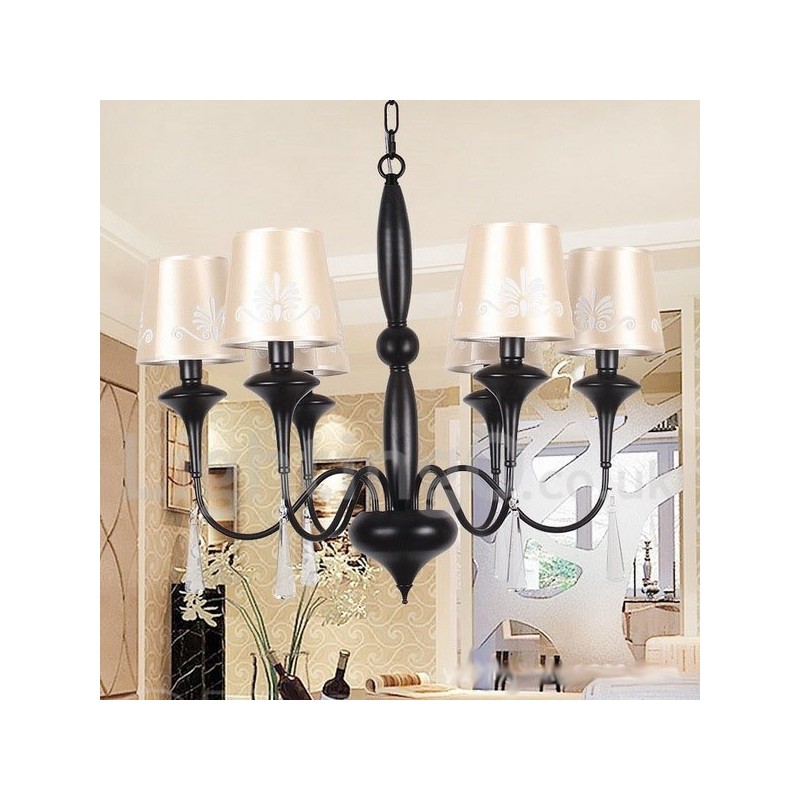 Lámpara de araña estilo vela de 6 luces estilo mediterráneo