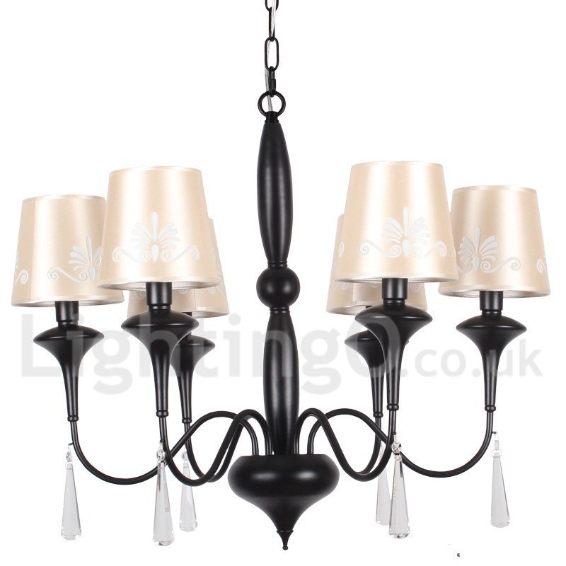 Lámpara de araña estilo vela de 6 luces estilo mediterráneo