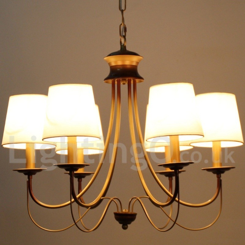 Lámpara de araña de 6 luces estilo rústico mediterráneo, moderna y contemporánea, estilo vela