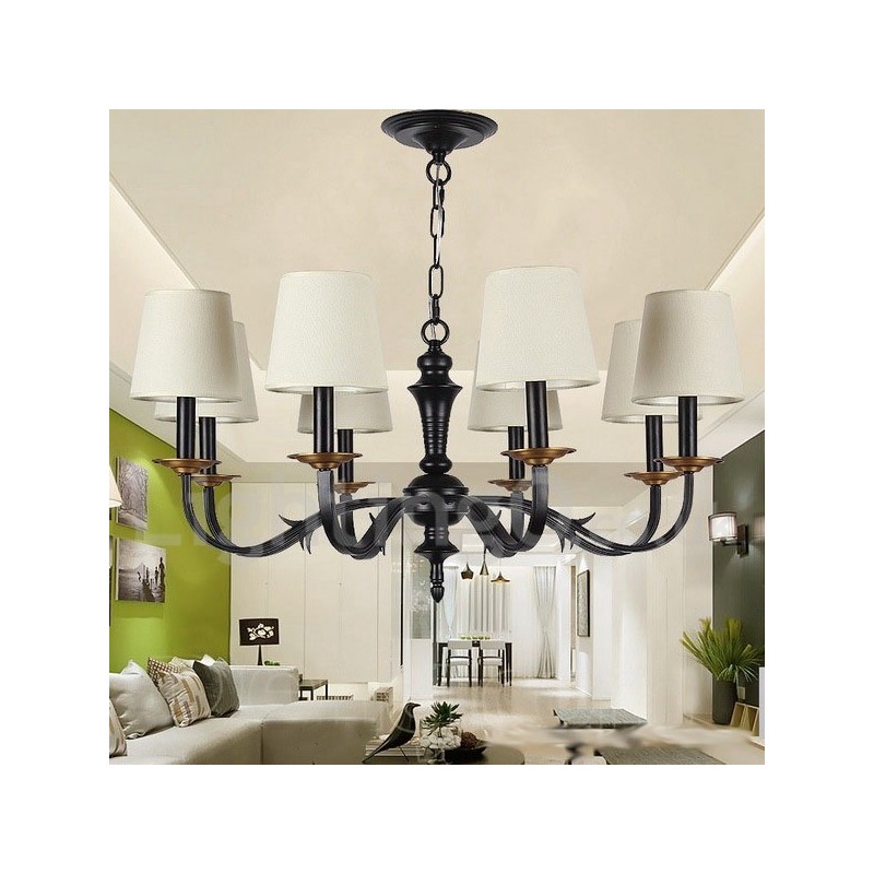 Lámpara de araña estilo vela retro de 8 luces