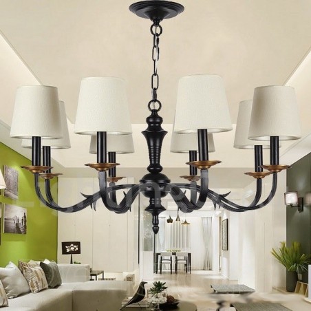 Lámpara de araña estilo vela retro de 8 luces Lámpara de araña estilo vela retro de 8 luces